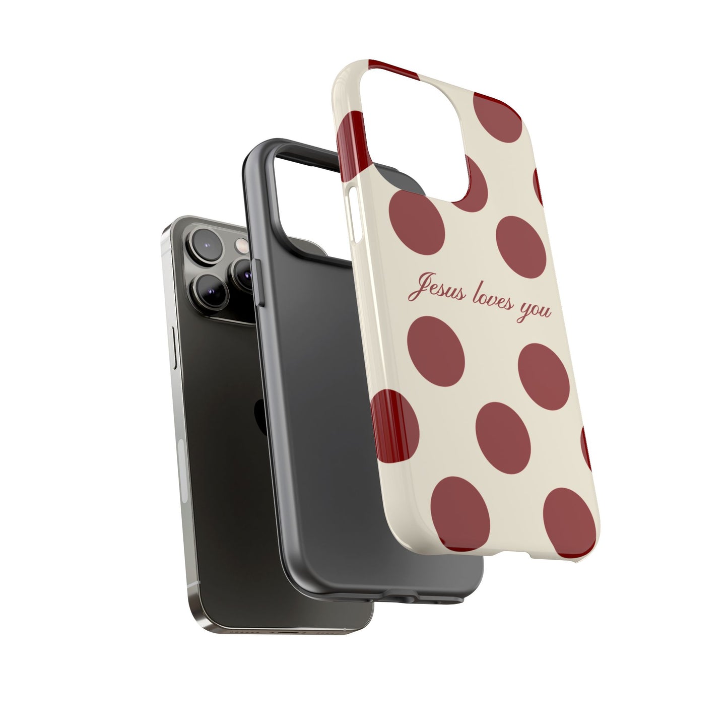 Jesus loves you Red and Créame Phone Case
