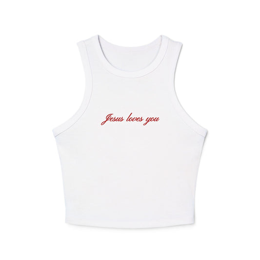 Jesus loves you Micro Rib Tank Top