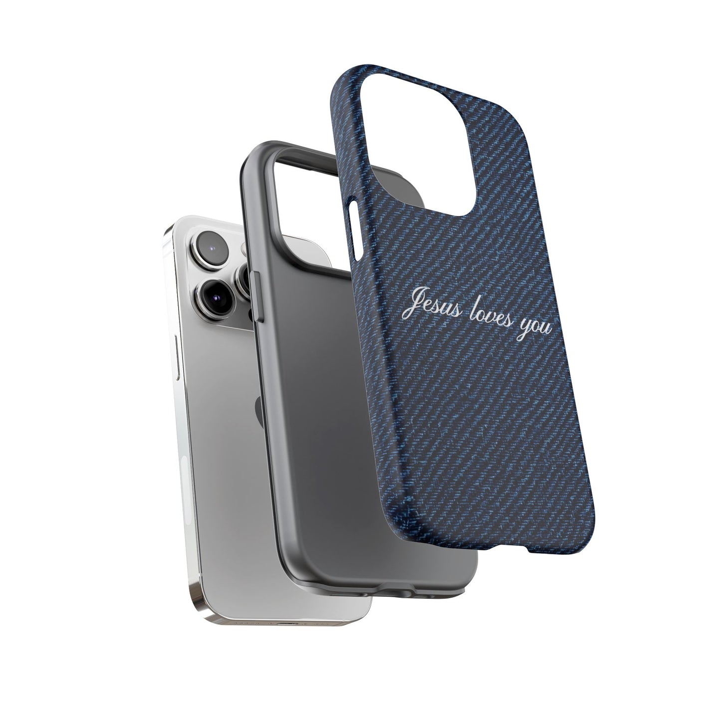 Jesus loves you Dark Denim Phone Case