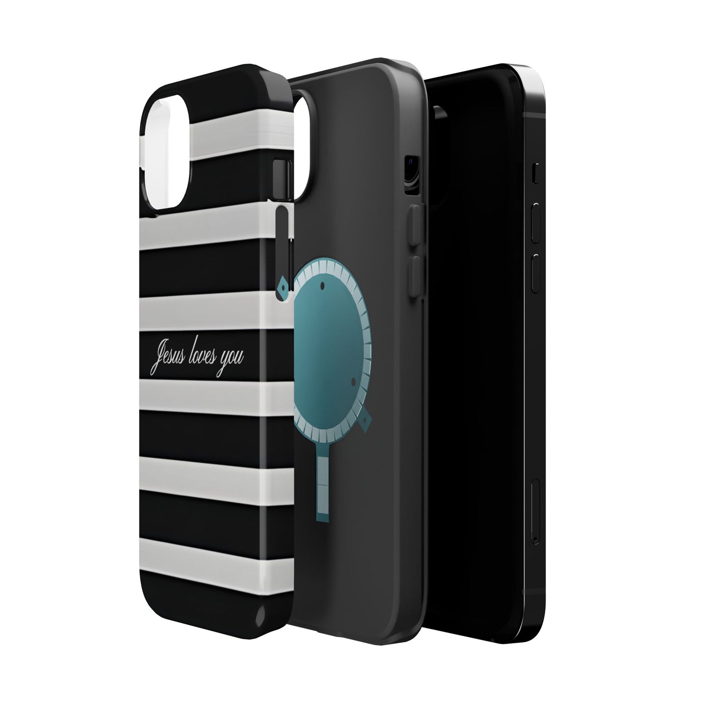 Jesus loves you Striped MagSafe Phone Case