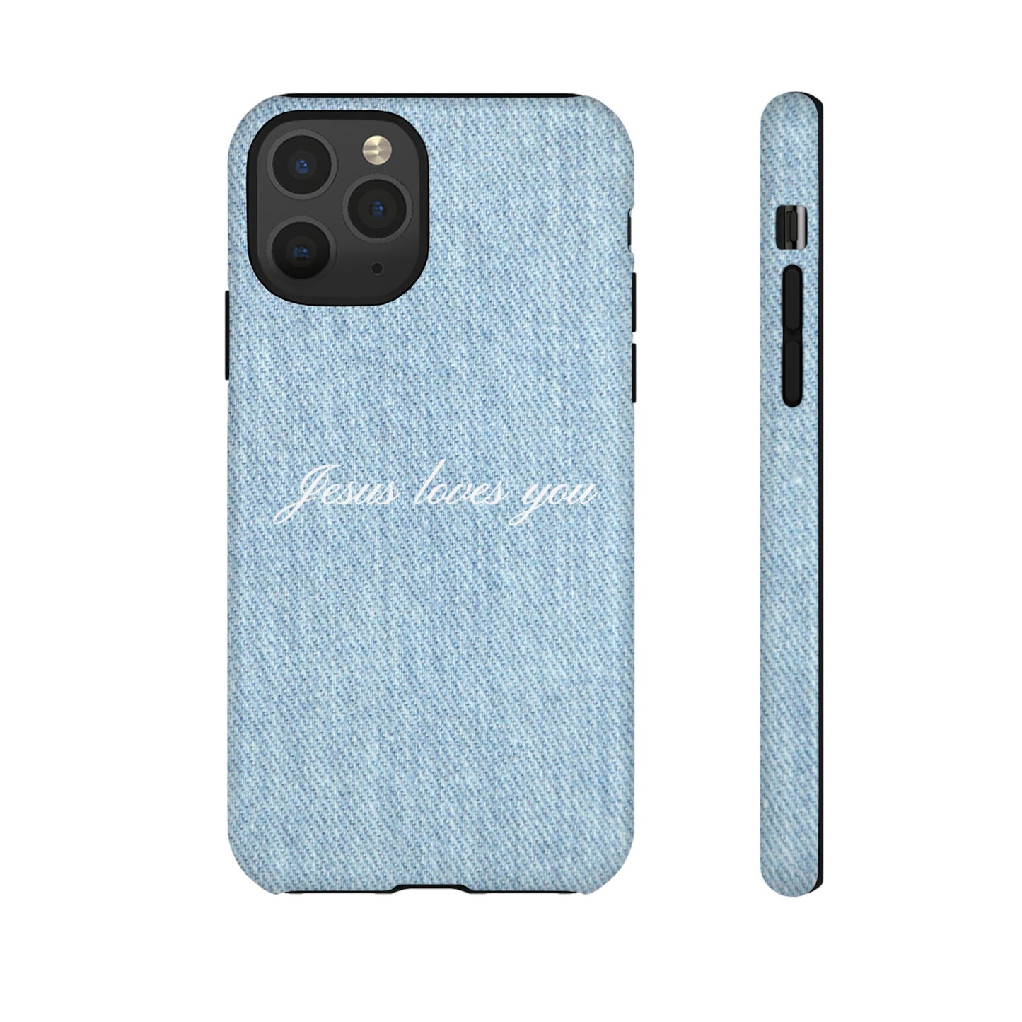 Jesus loves you Denim Phone Case