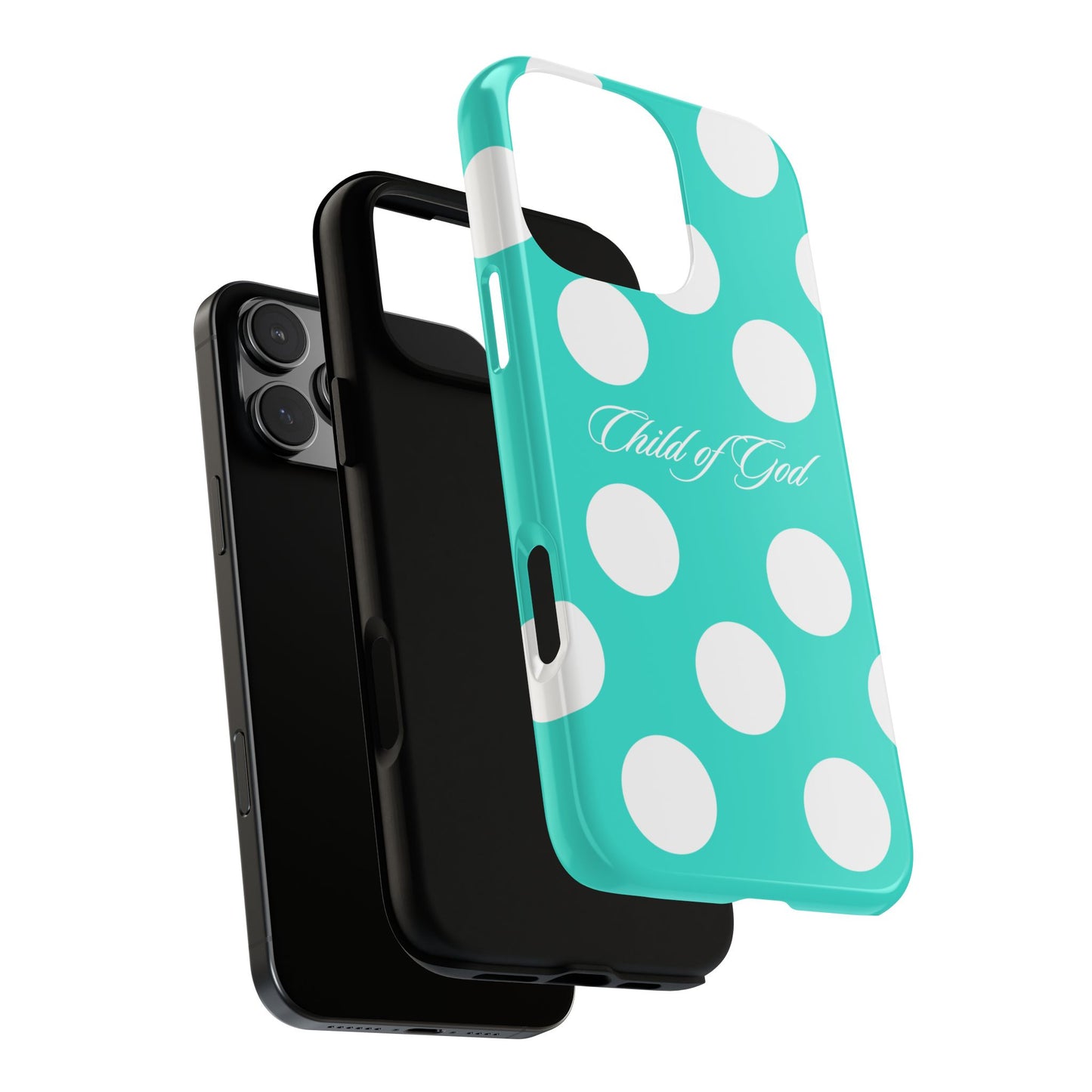 Child of God Turquoise Polka Dot Phone Case
