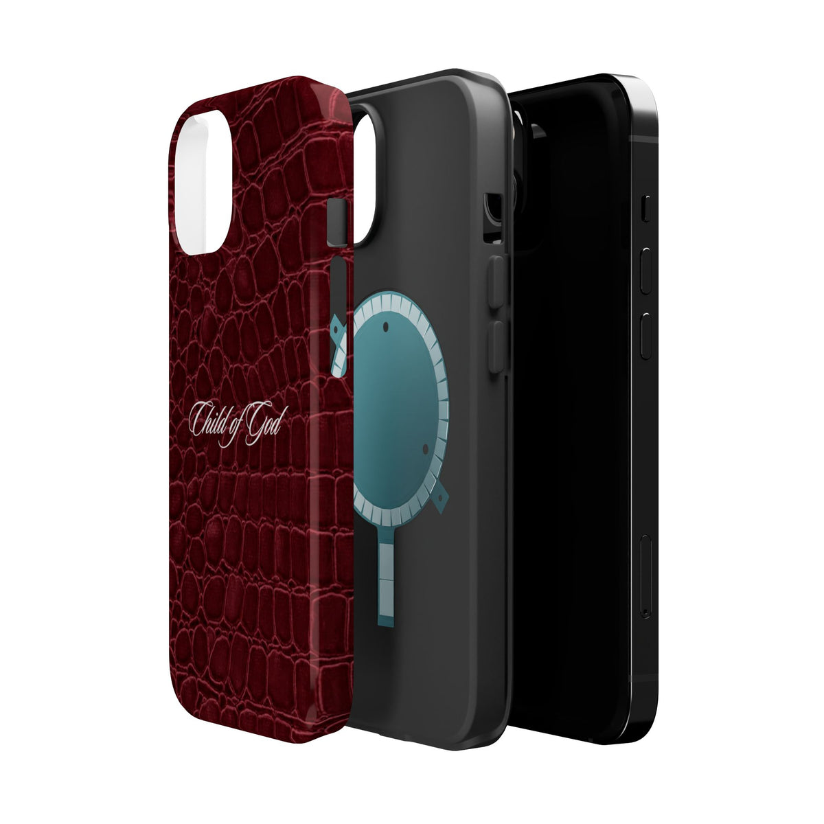 Child of God Burgundy Croc MagSafe Phone Case
