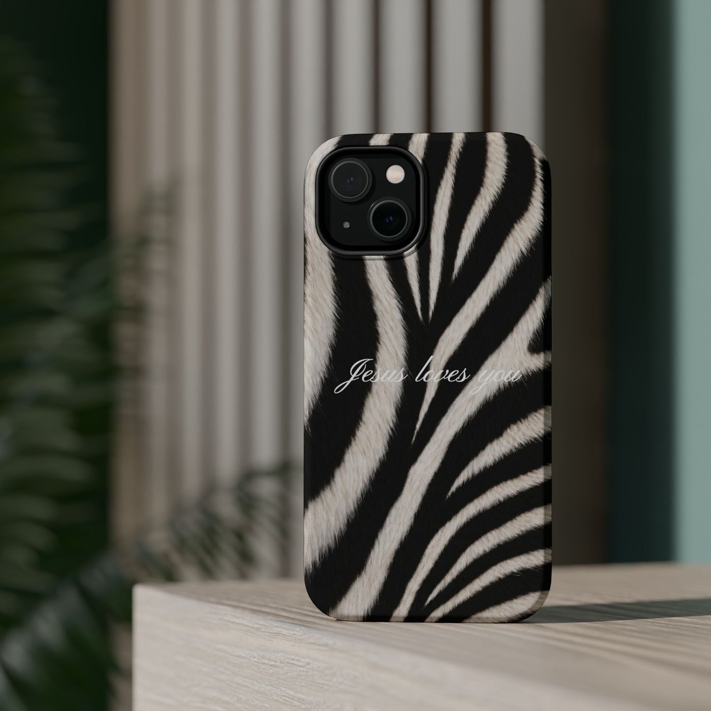 Jesus loves you Zebra MagSafe Phone Case