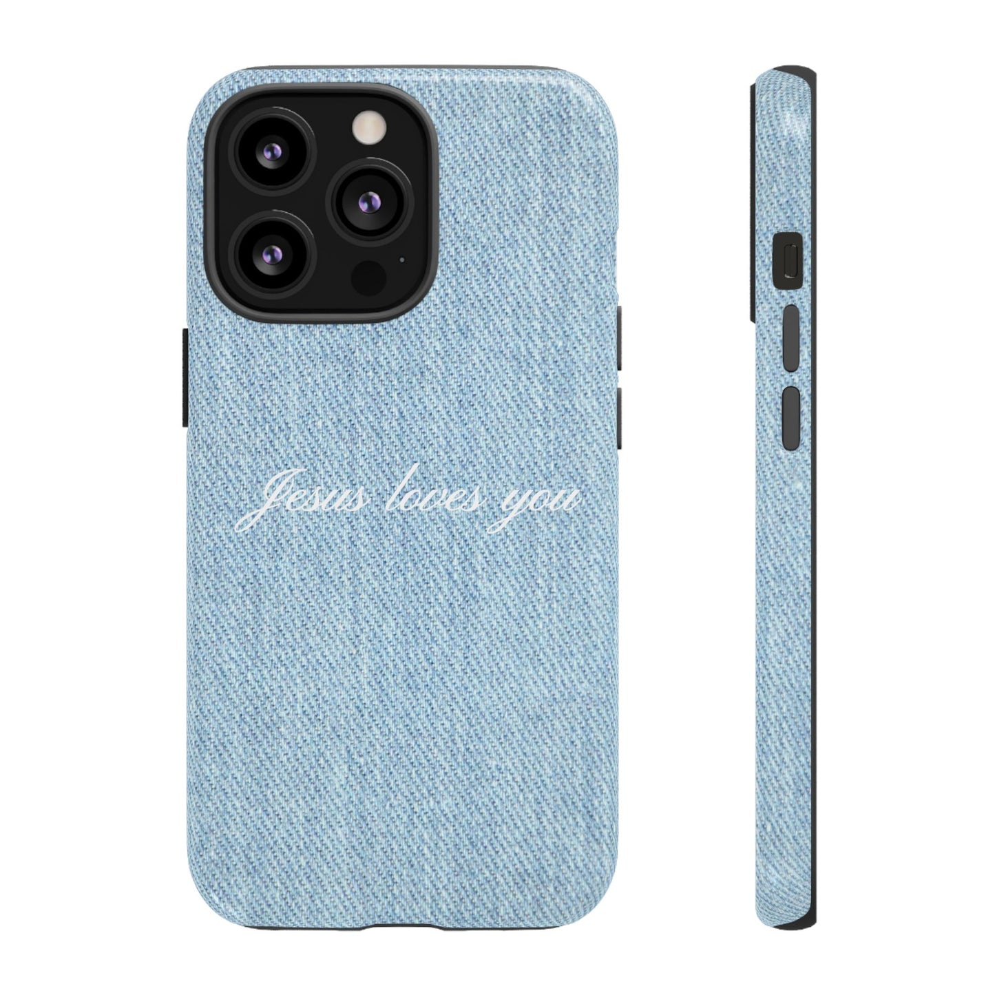 Jesus loves you Denim Phone Case