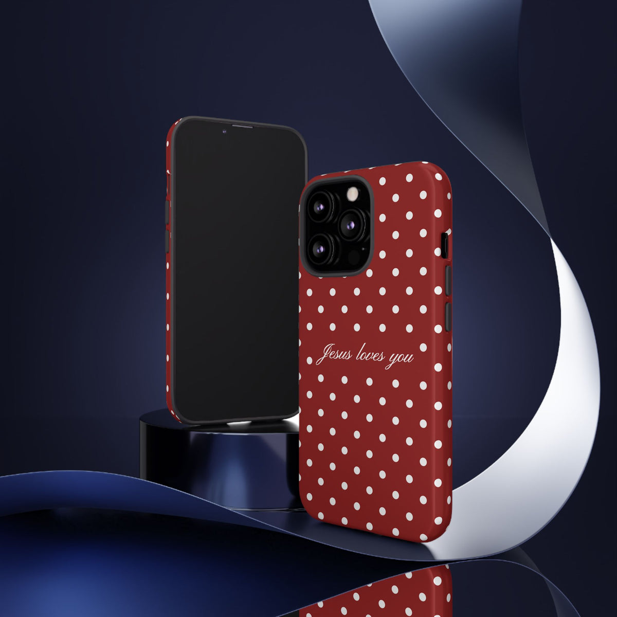 Jesus loves you Red Polka Dot Phone Case