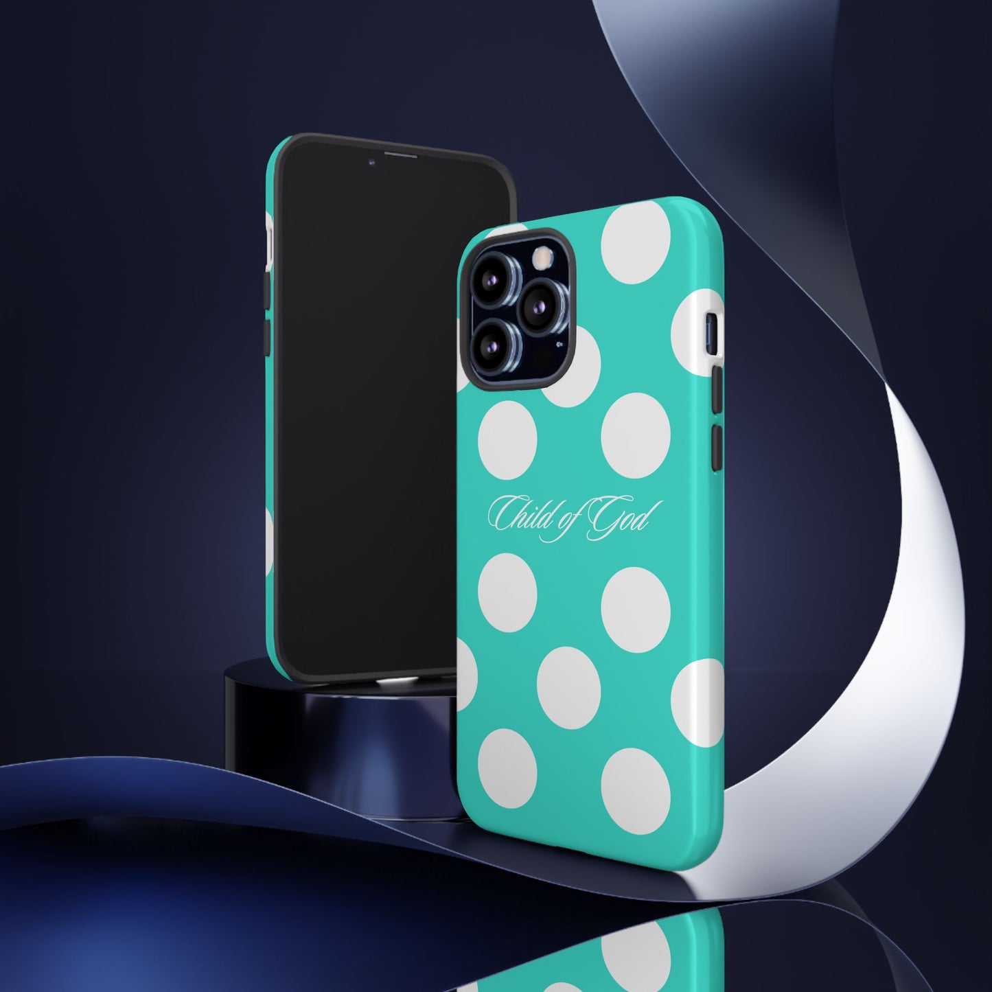 Child of God Turquoise Polka Dot Phone Case