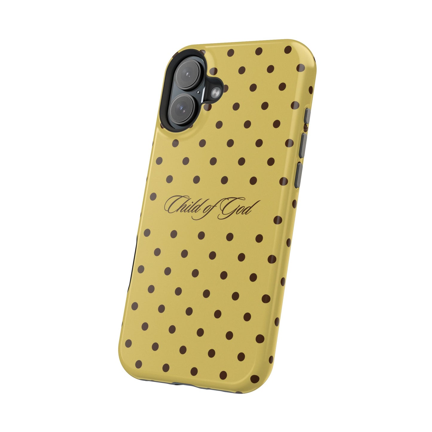 Child of God Yellow and Brown Polka Dot MagSafe Phone Case