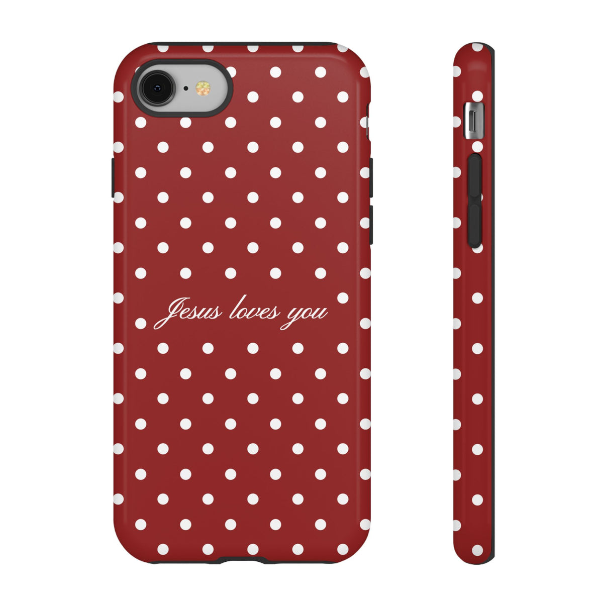 Jesus loves you Red Polka Dot Phone Case