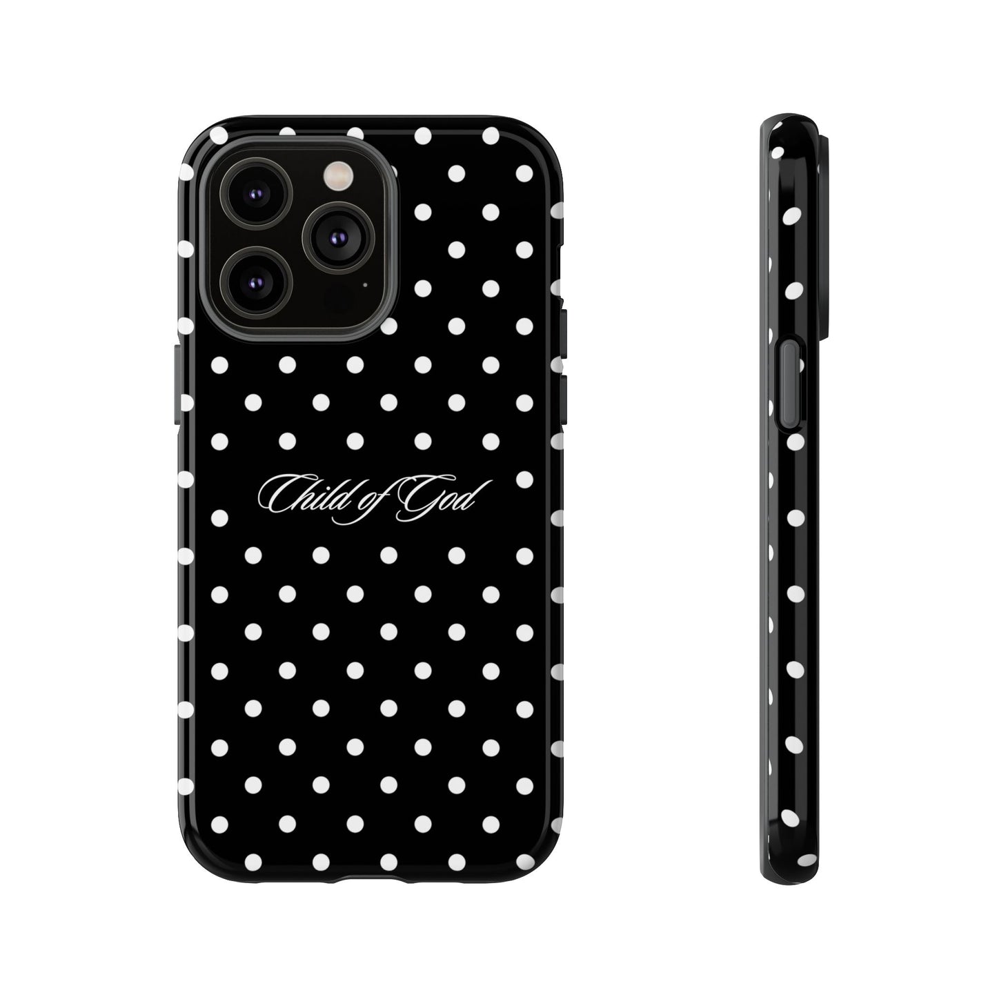 Child of God Black Polka Dot Phone Case