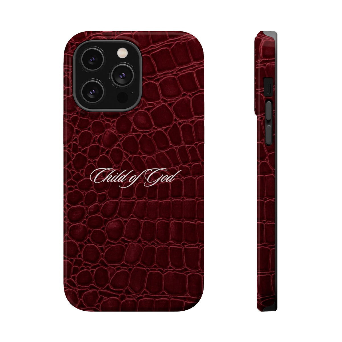 Child of God Burgundy Croc MagSafe Phone Case