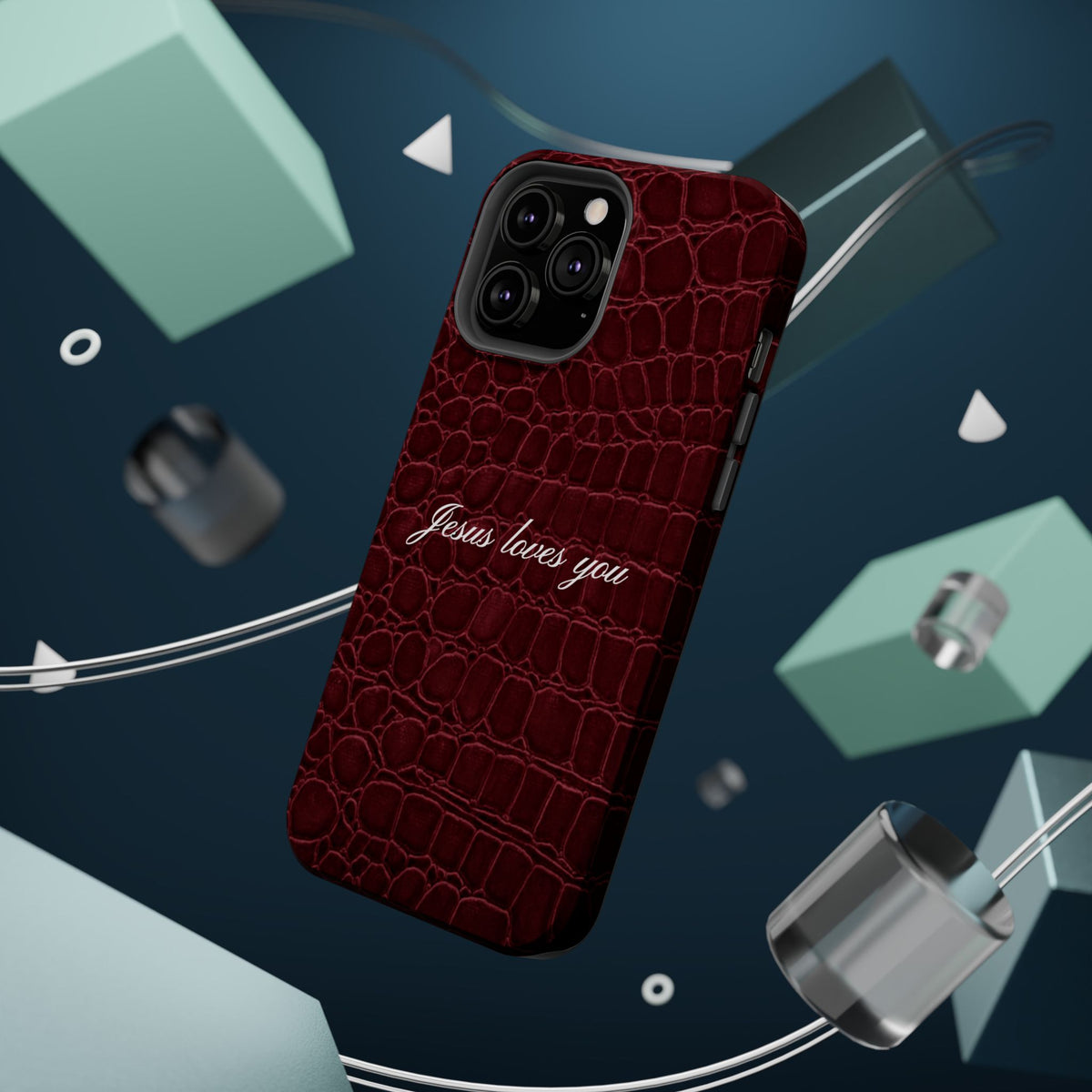 Jesus loves you Burgundy Croc MagSafe Phone Case