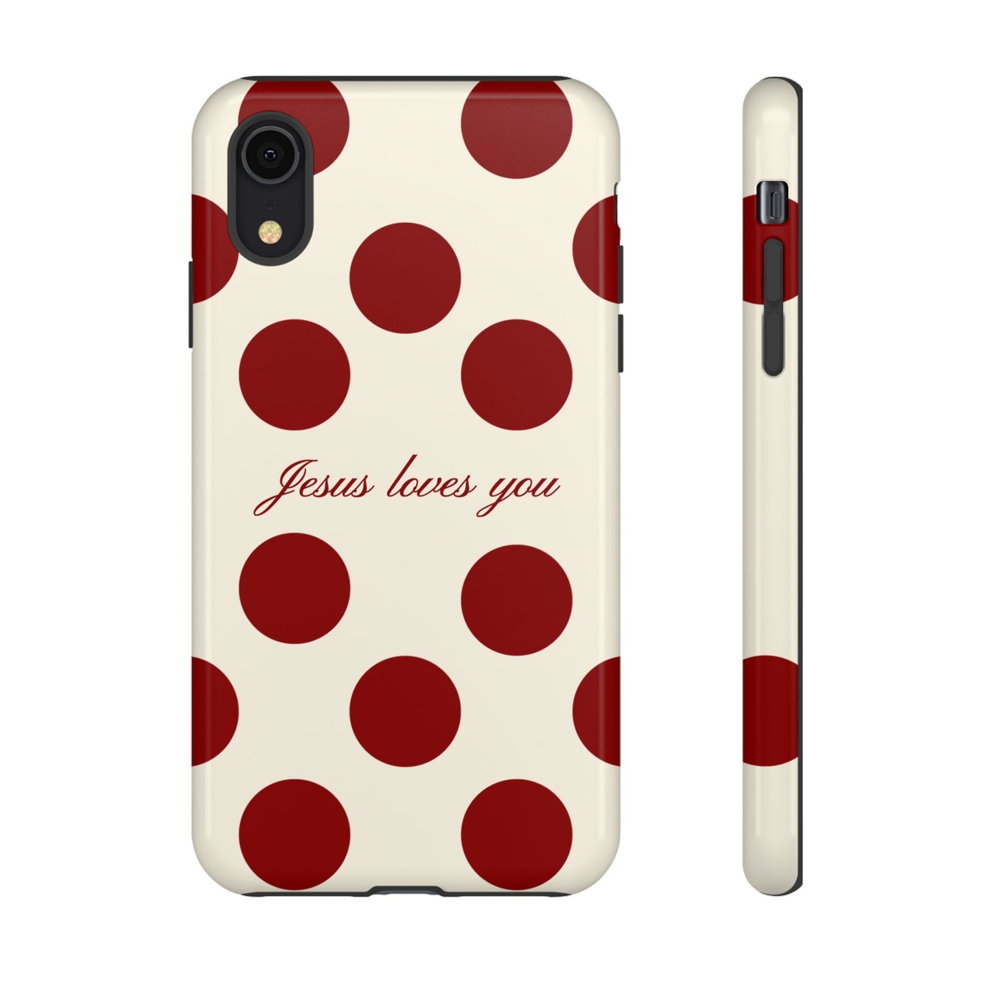 Jesus loves you Red and Créame Phone Case