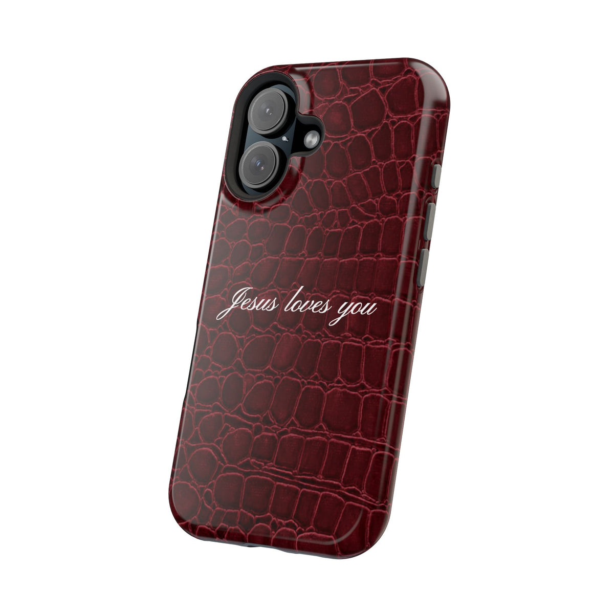 Jesus loves you Burgundy Croc MagSafe Phone Case