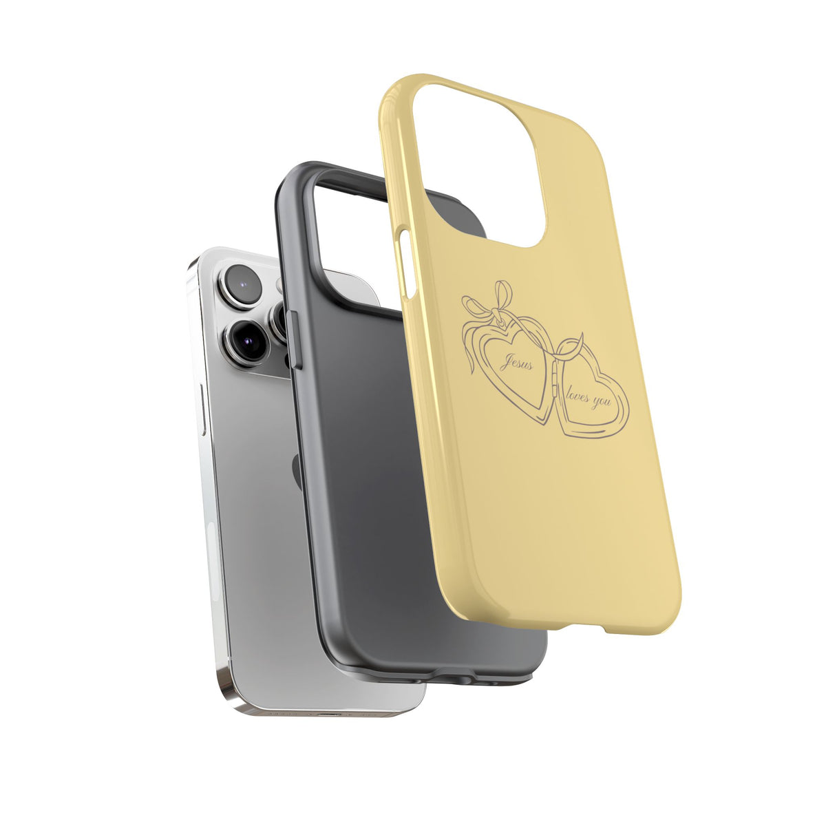 Jesus loves you Locket Butter Yellow Phone Case
