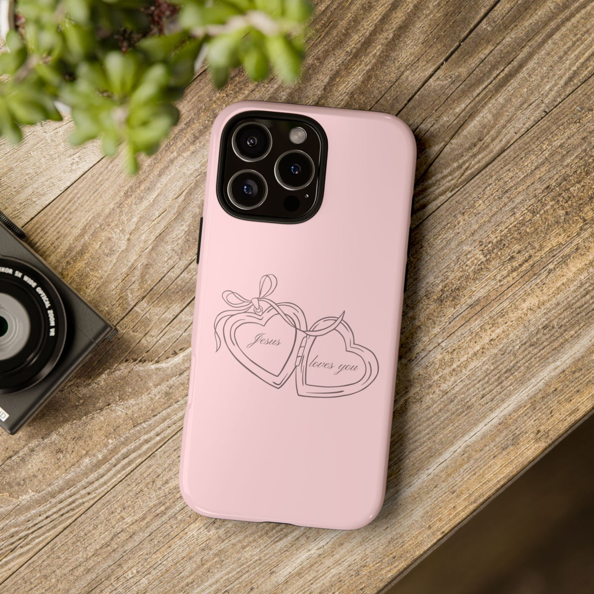 Jesus loves you Pink Locket Phone Case