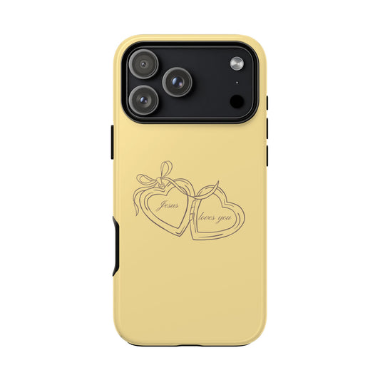 Jesus loves you Locket Butter Yellow Phone Case