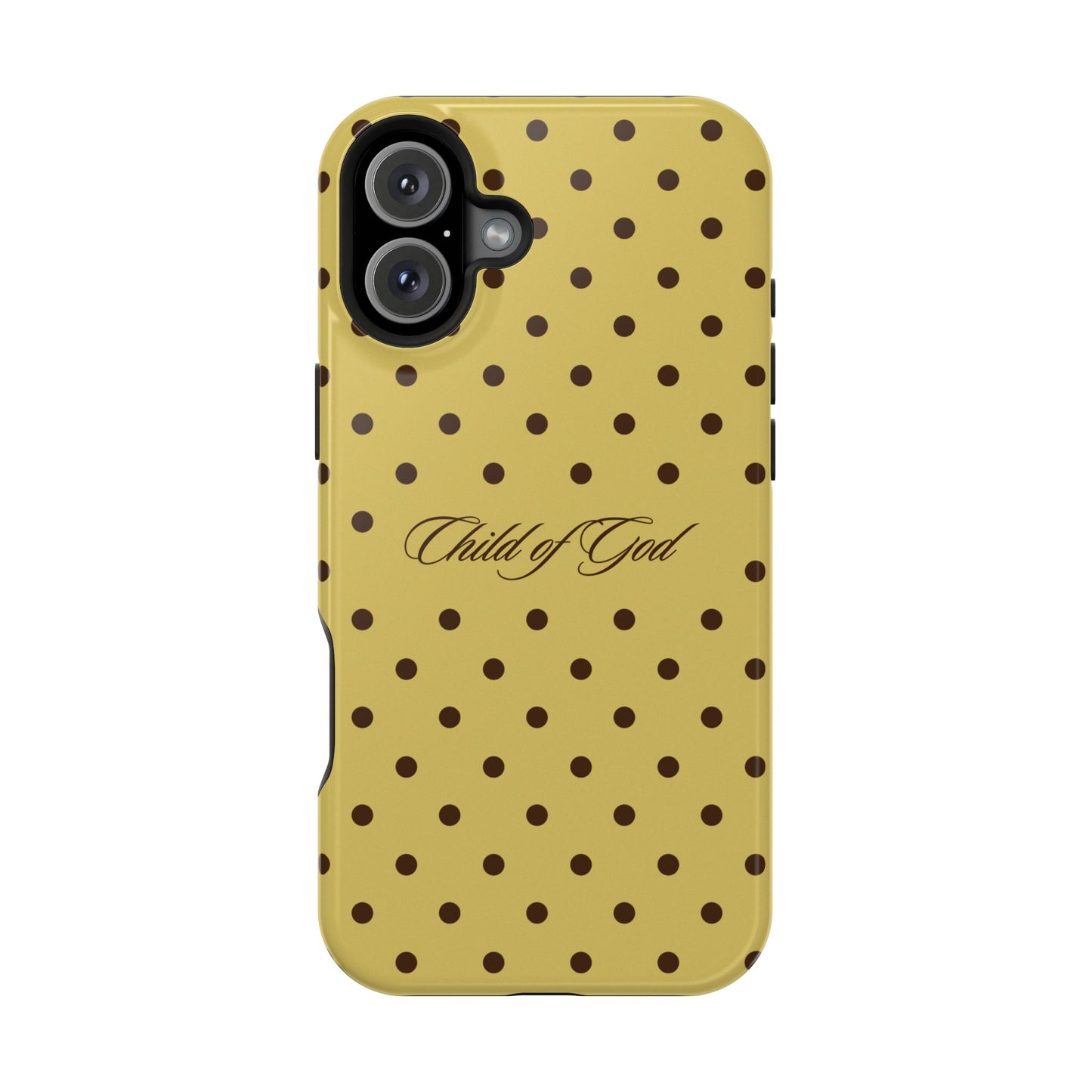 Child of God Yellow and Brown Polka Dot MagSafe Phone Case