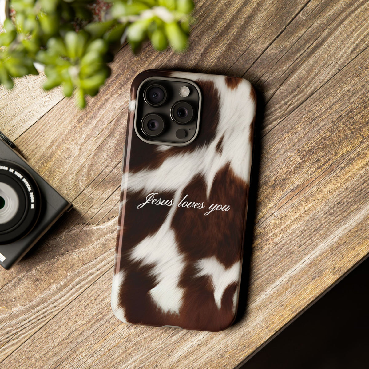 Jesus loves you Cow Phone Case