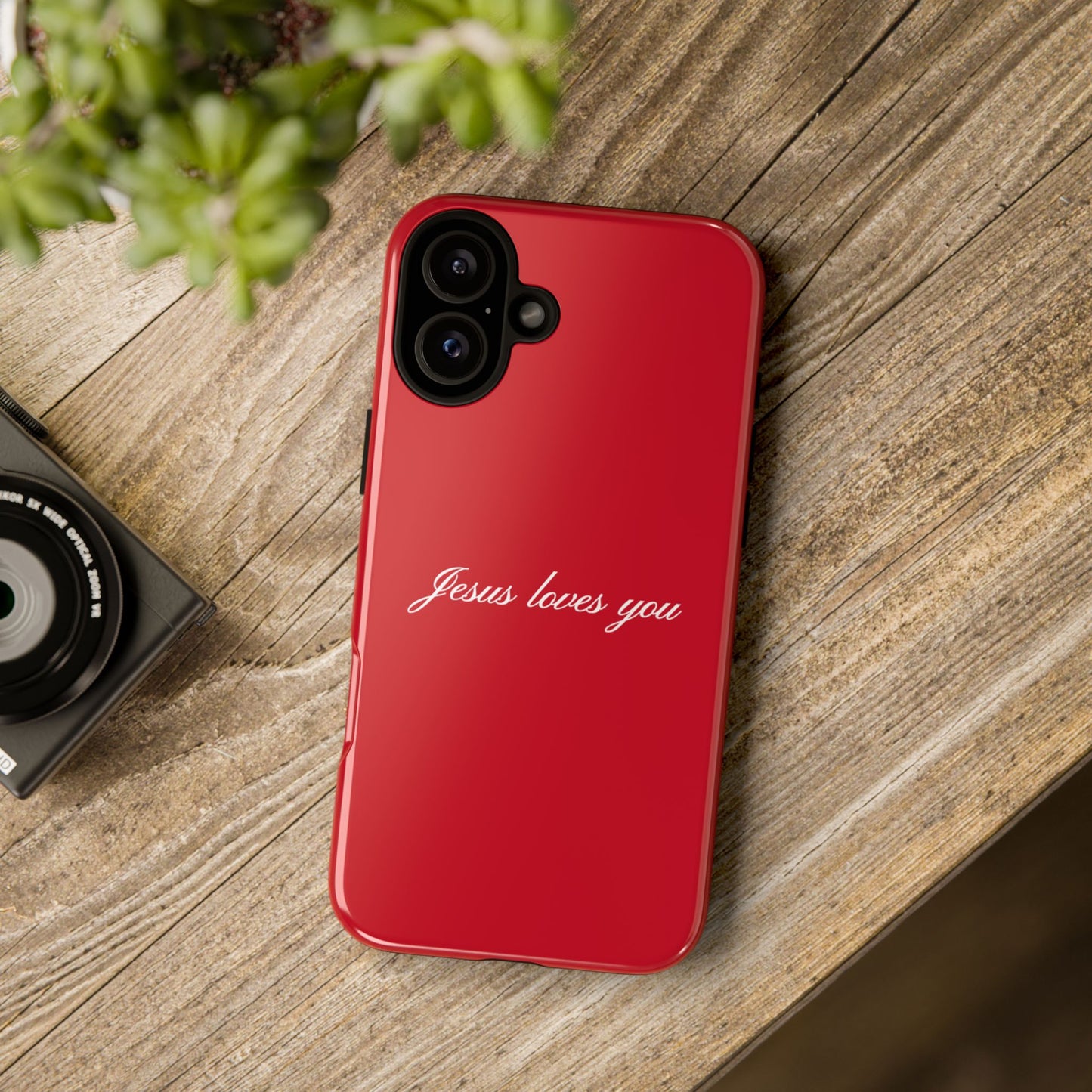 Jesus loves you Red Phone Case