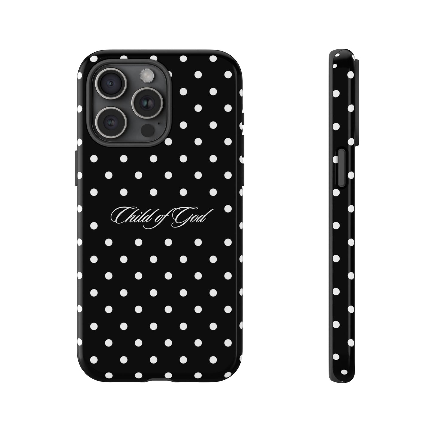 Child of God Black Polka Dot Phone Case