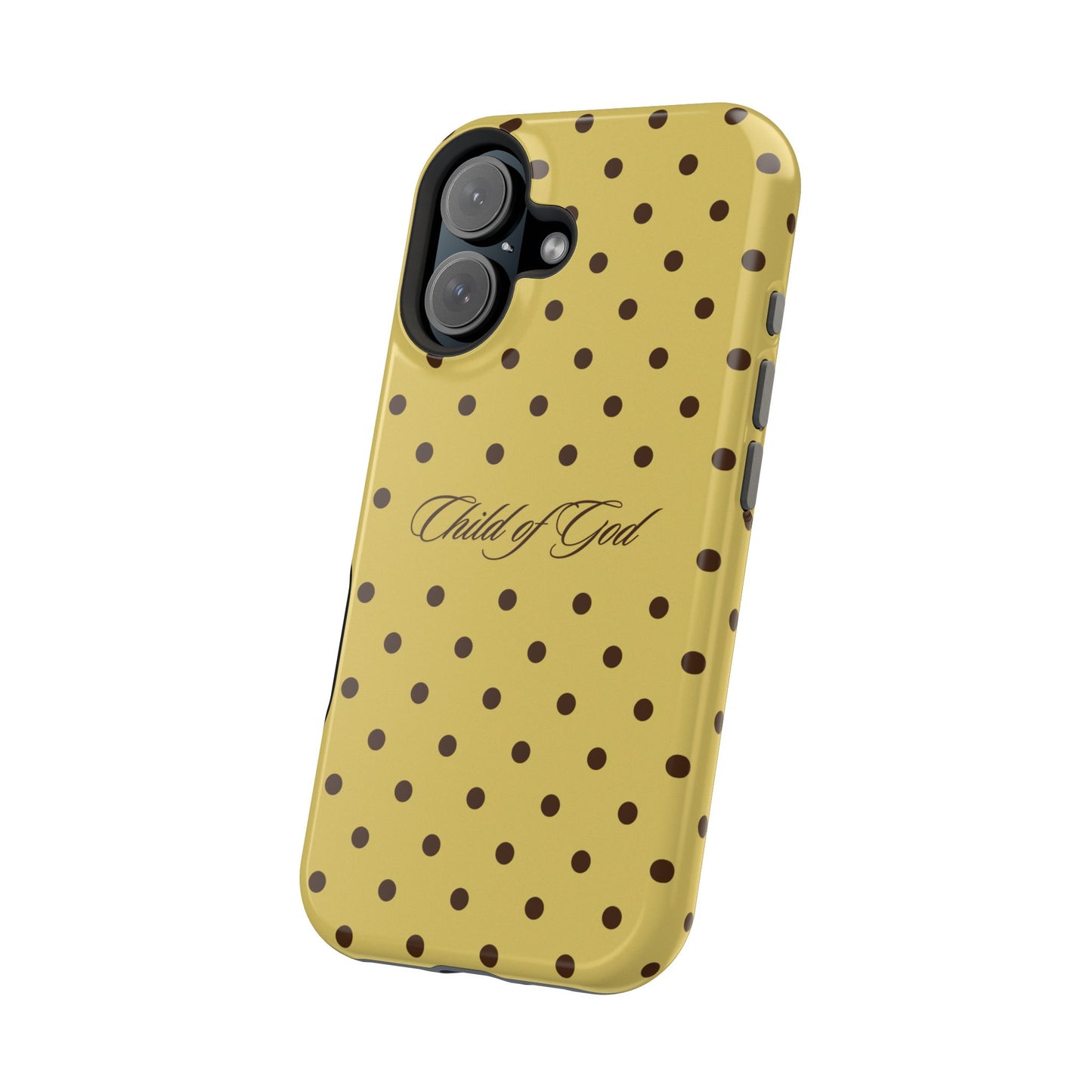 Child of God Yellow and Brown Polka Dot MagSafe Phone Case
