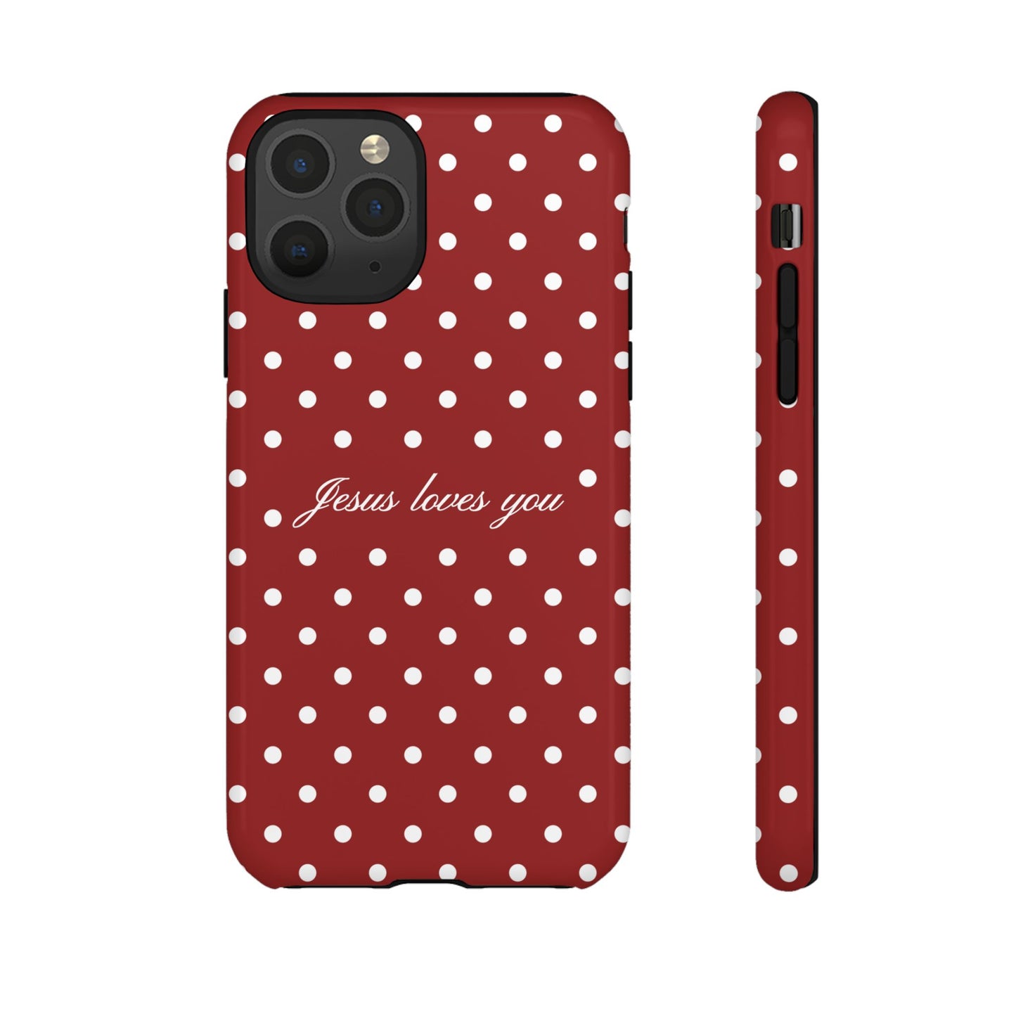 Jesus loves you Red Polka Dot Phone Case