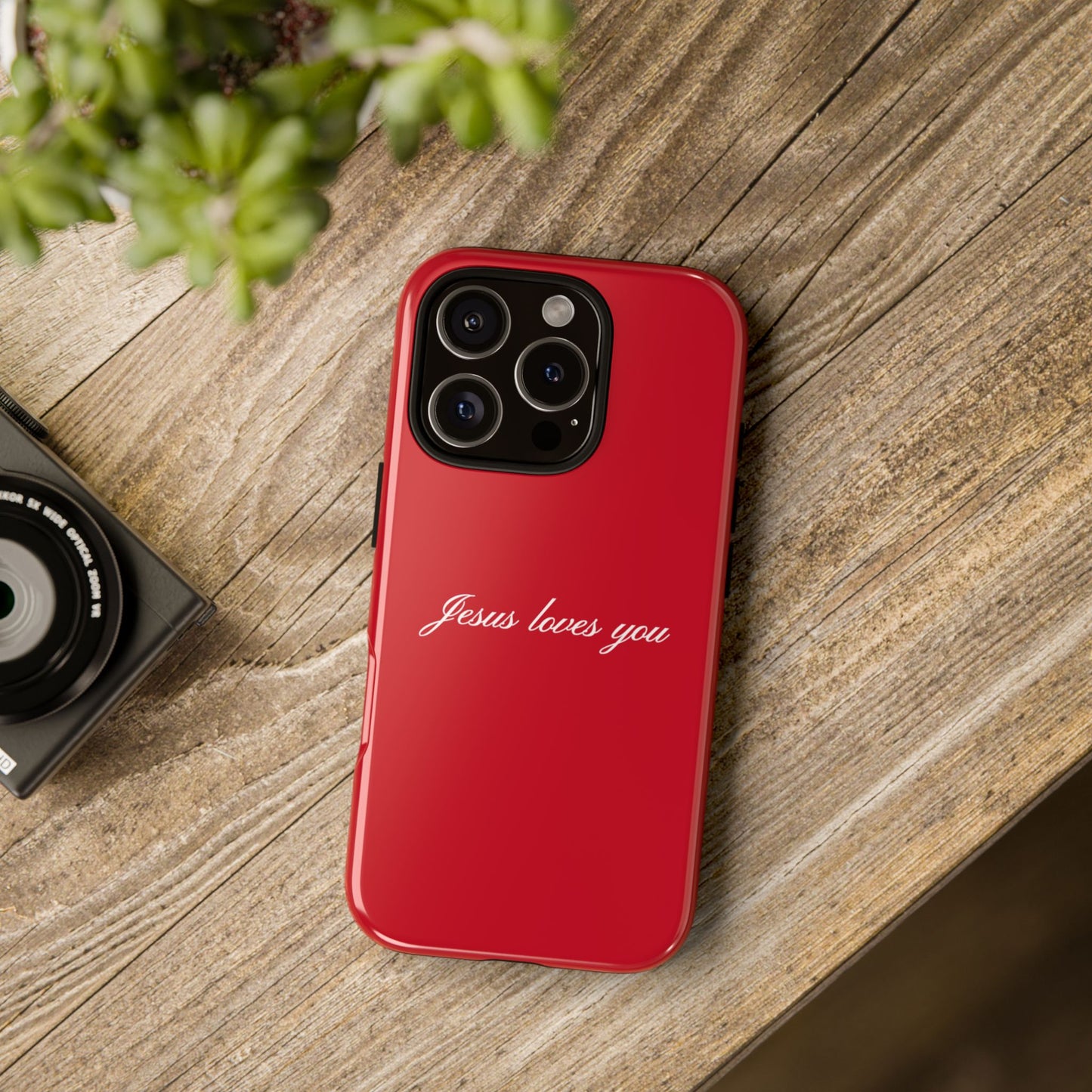Jesus loves you Red Phone Case