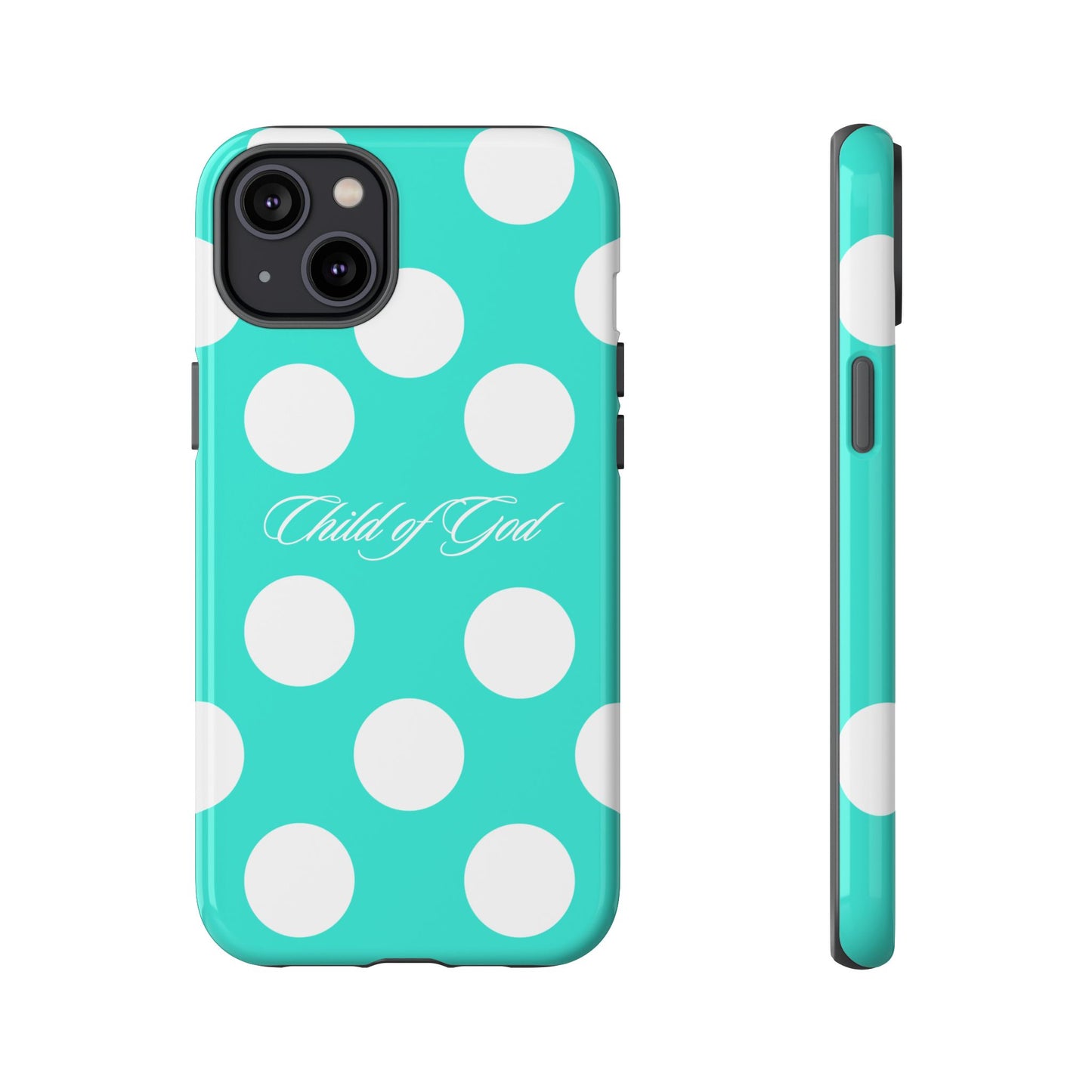 Child of God Turquoise Polka Dot Phone Case