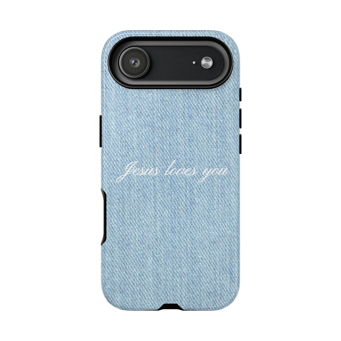 Jesus loves you Denim Phone Case