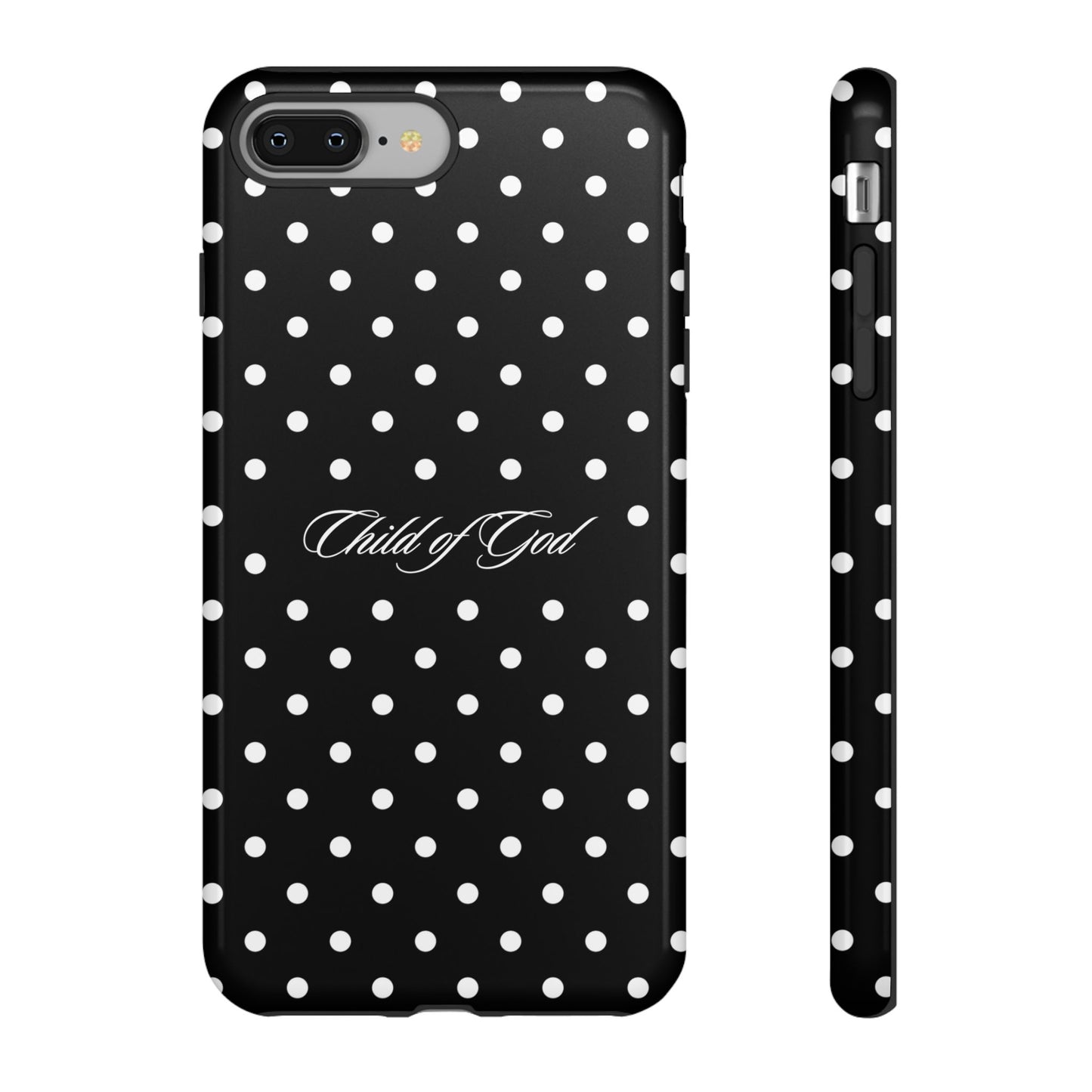 Child of God Black Polka Dot Phone Case