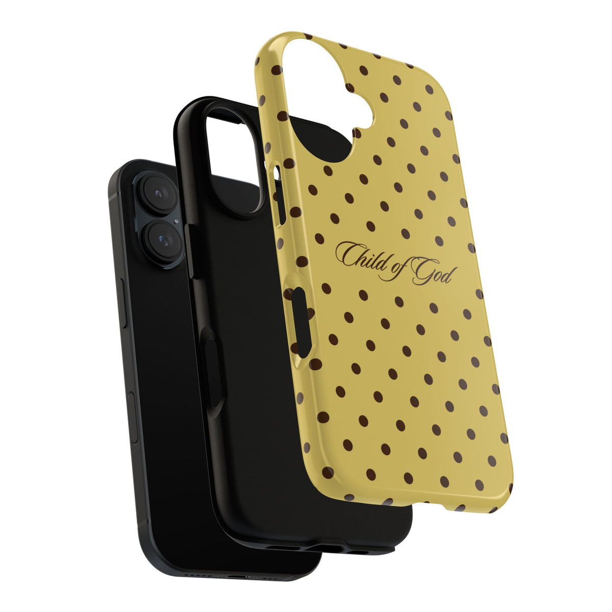 Child of God Brown & Yellow Polka Dot Phone Case