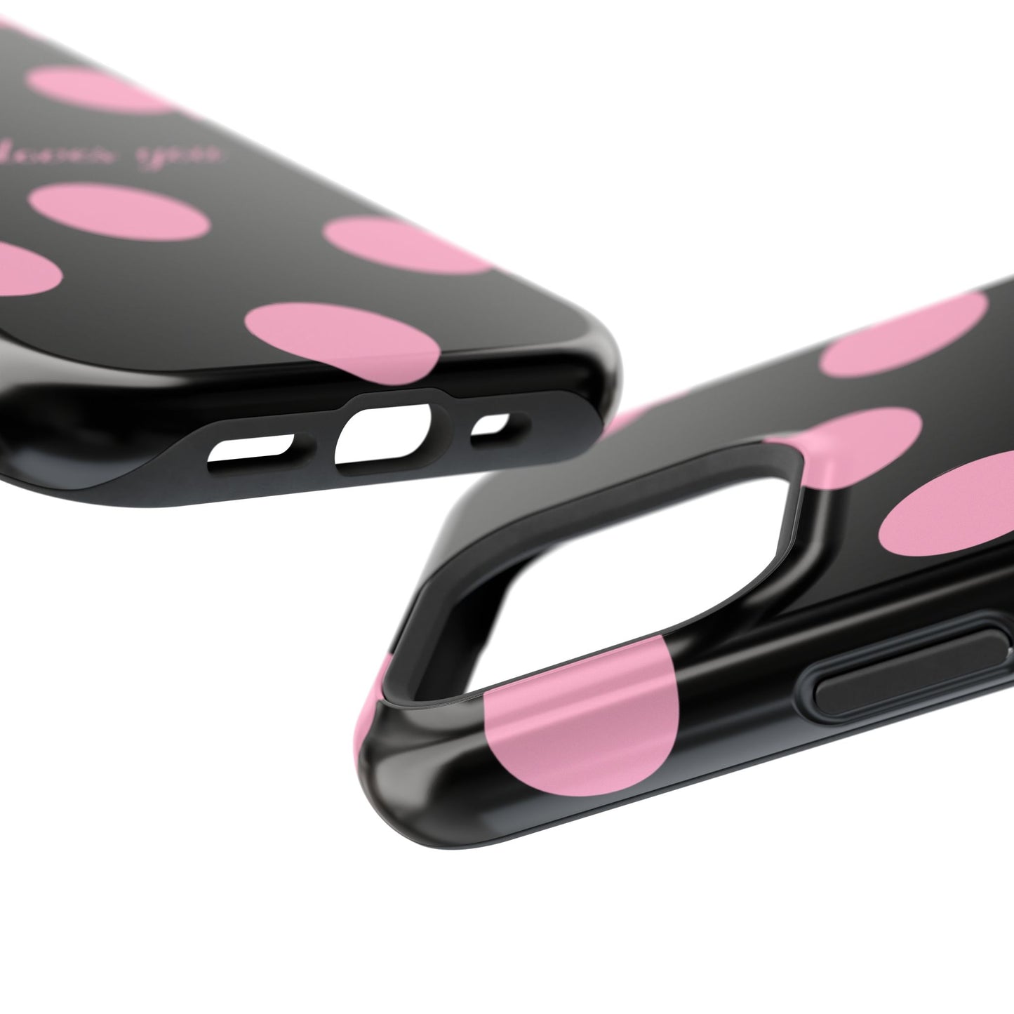 Jesus loves you Pink and Black Polka Dot MagSafe Phone Case