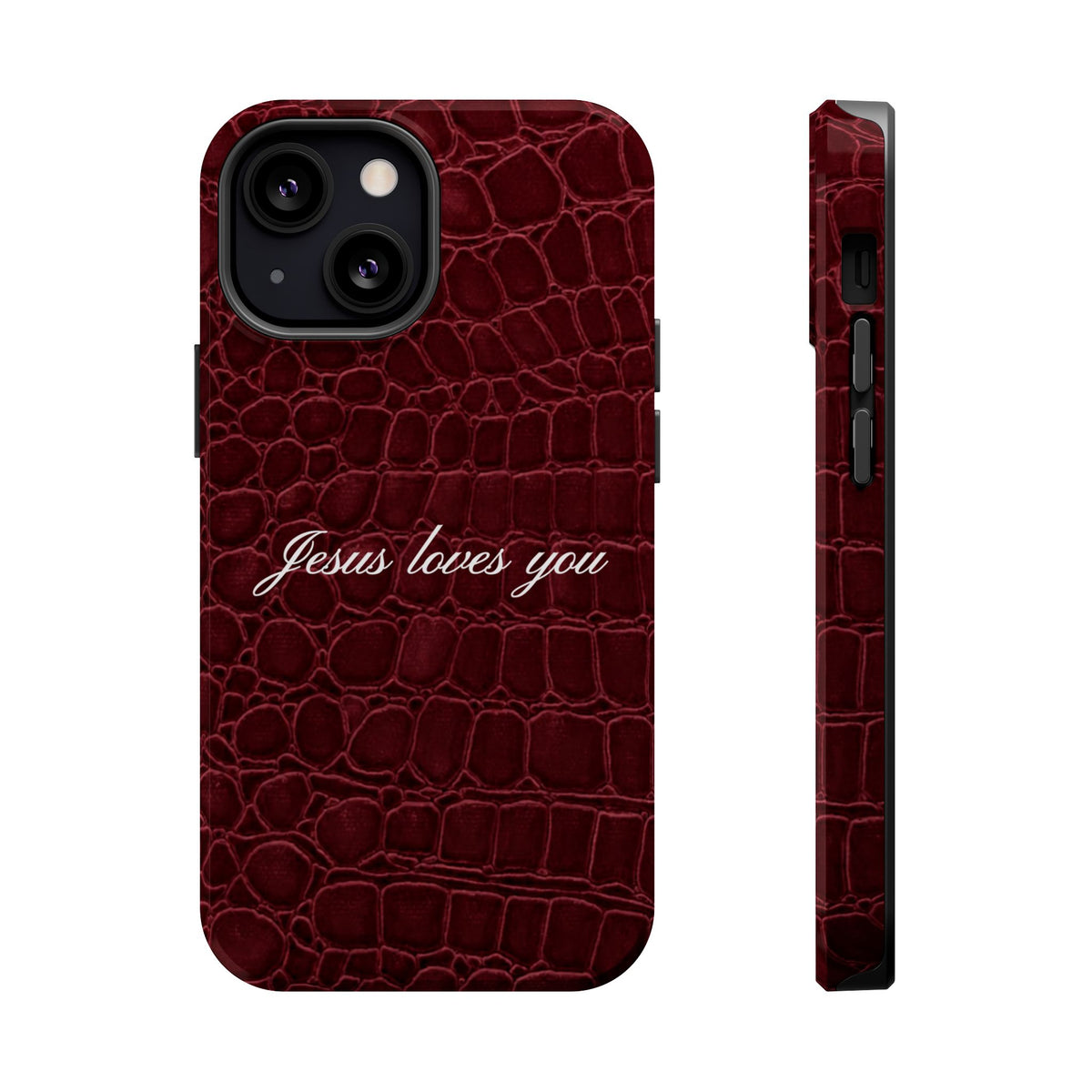 Jesus loves you Burgundy Croc MagSafe Phone Case
