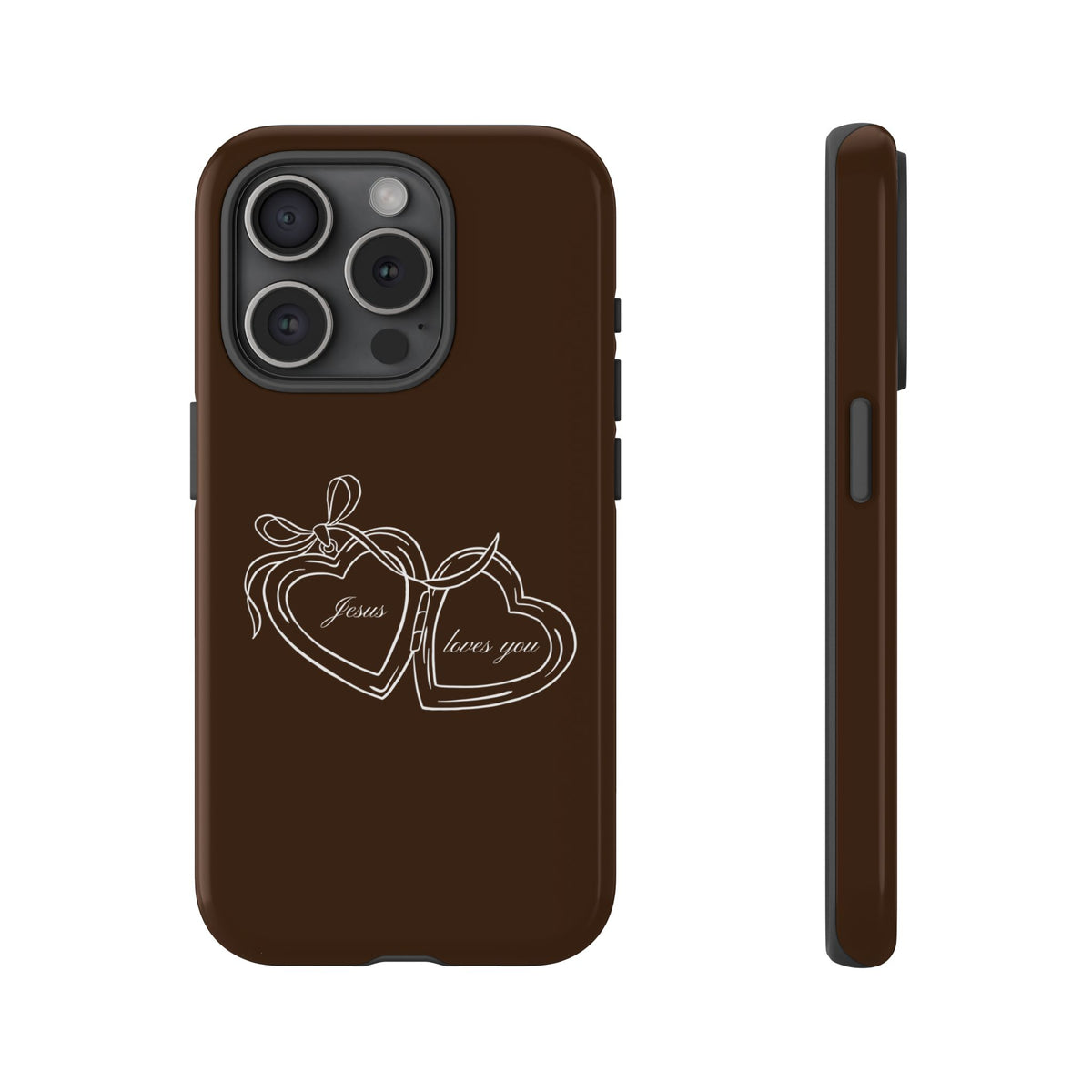 Jesus loves you Locket Espresso Phone Case
