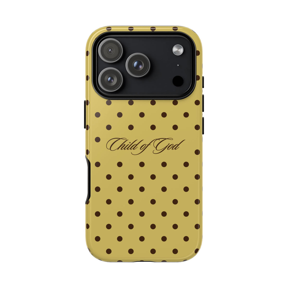 Child of God Brown & Yellow Polka Dot Phone Case
