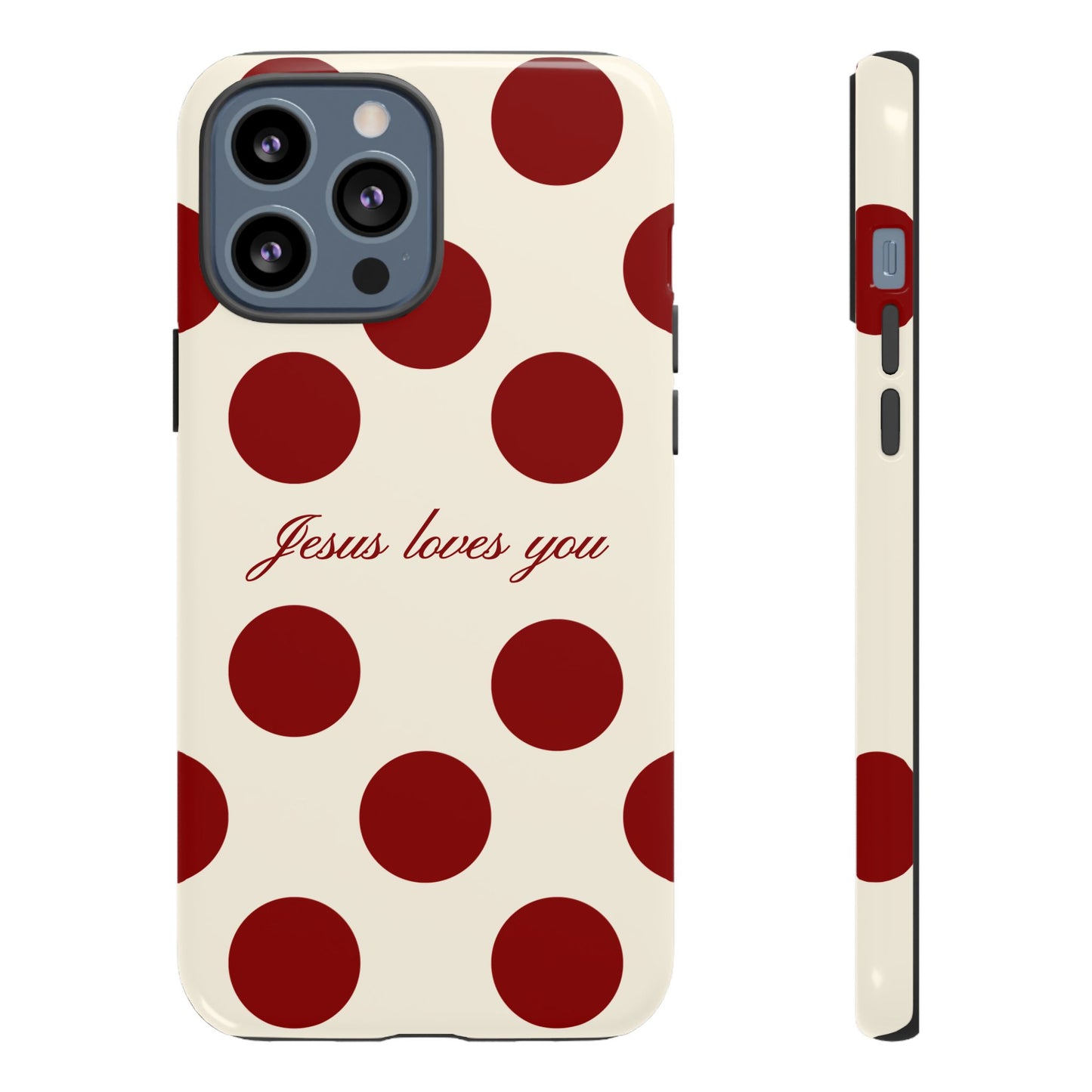 Jesus loves you Red and Créame Phone Case