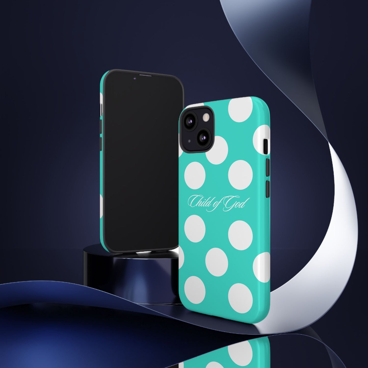 Child of God Turquoise Polka Dot Phone Case