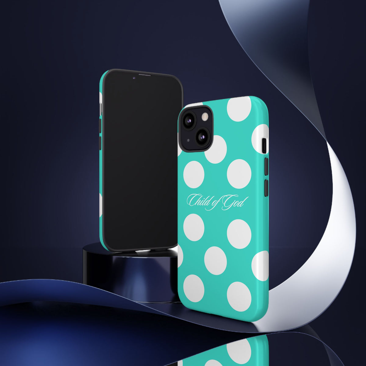 Child of God Turquoise Polka Dot Phone Case