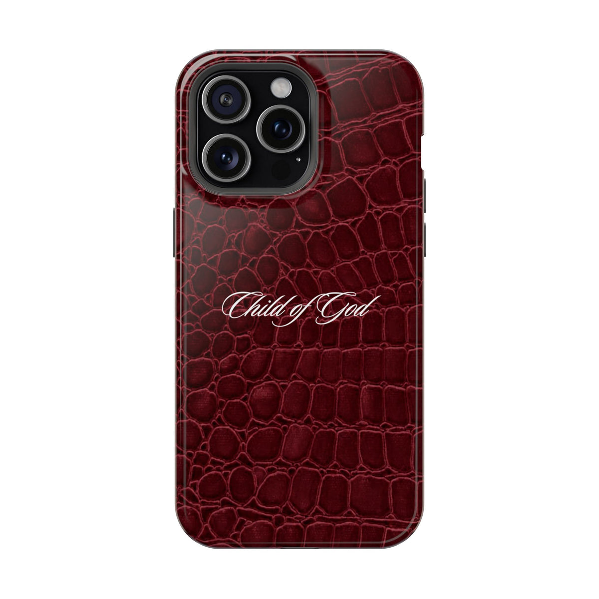 Child of God Burgundy Croc MagSafe Phone Case