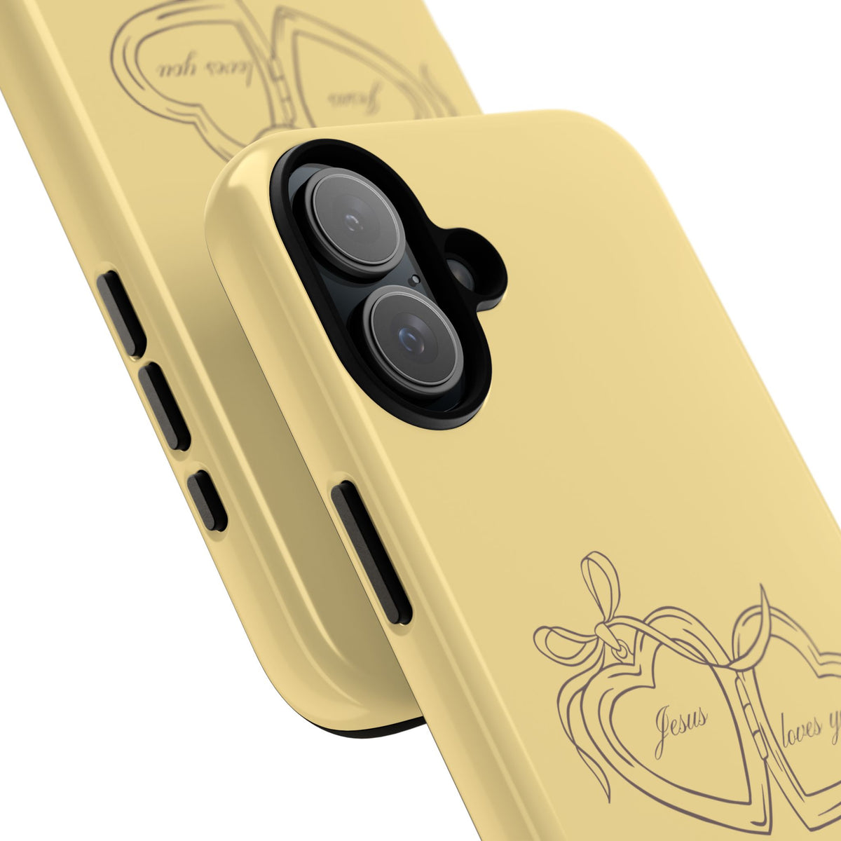 Jesus loves you Locket Butter Yellow Phone Case
