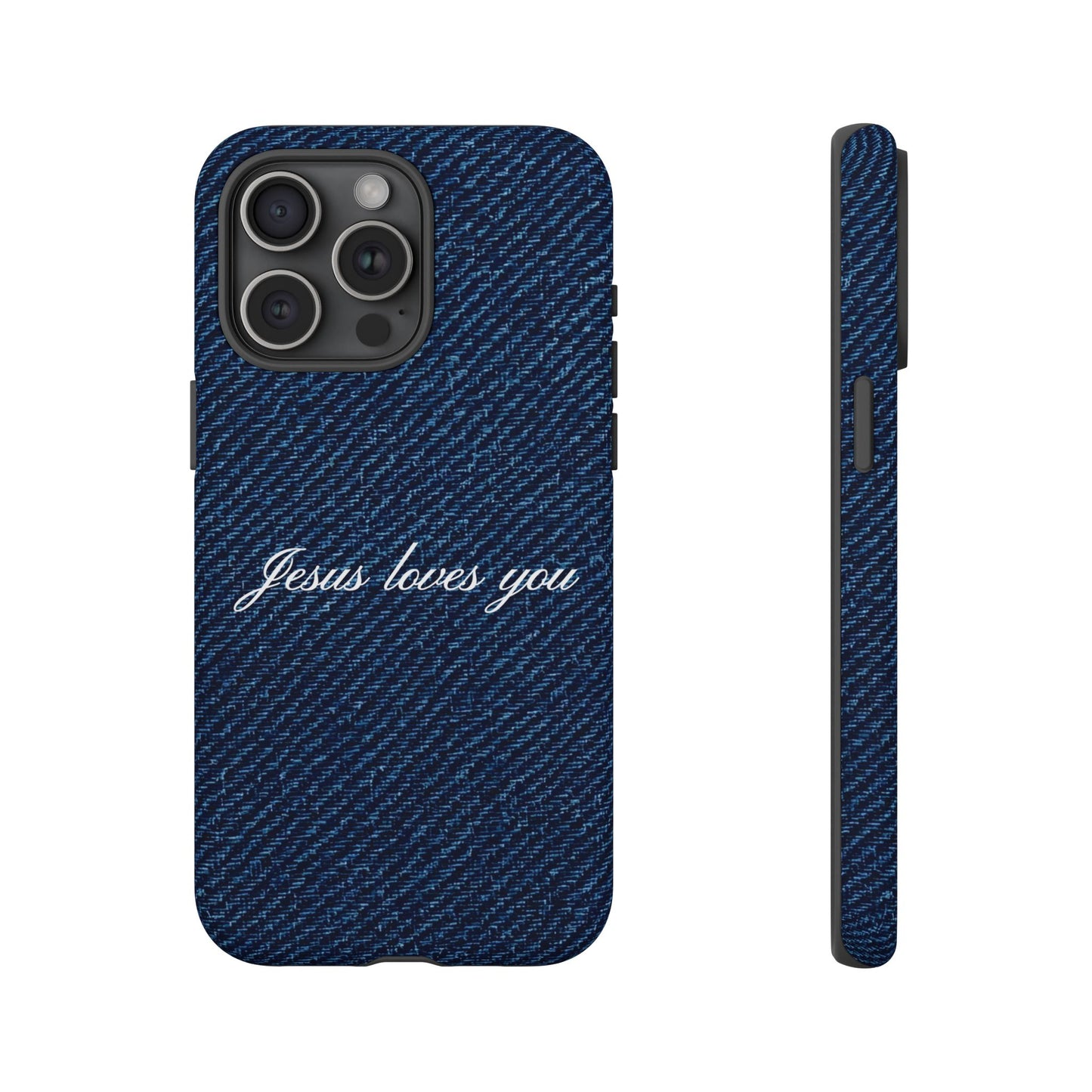 Jesus loves you Dark Denim Phone Case