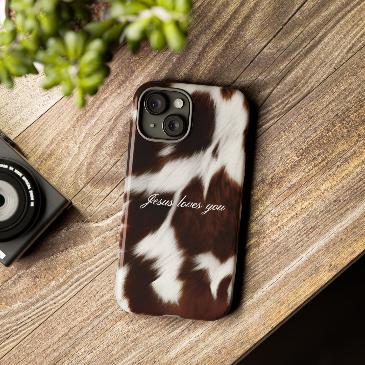 Jesus loves you Cow Phone Case