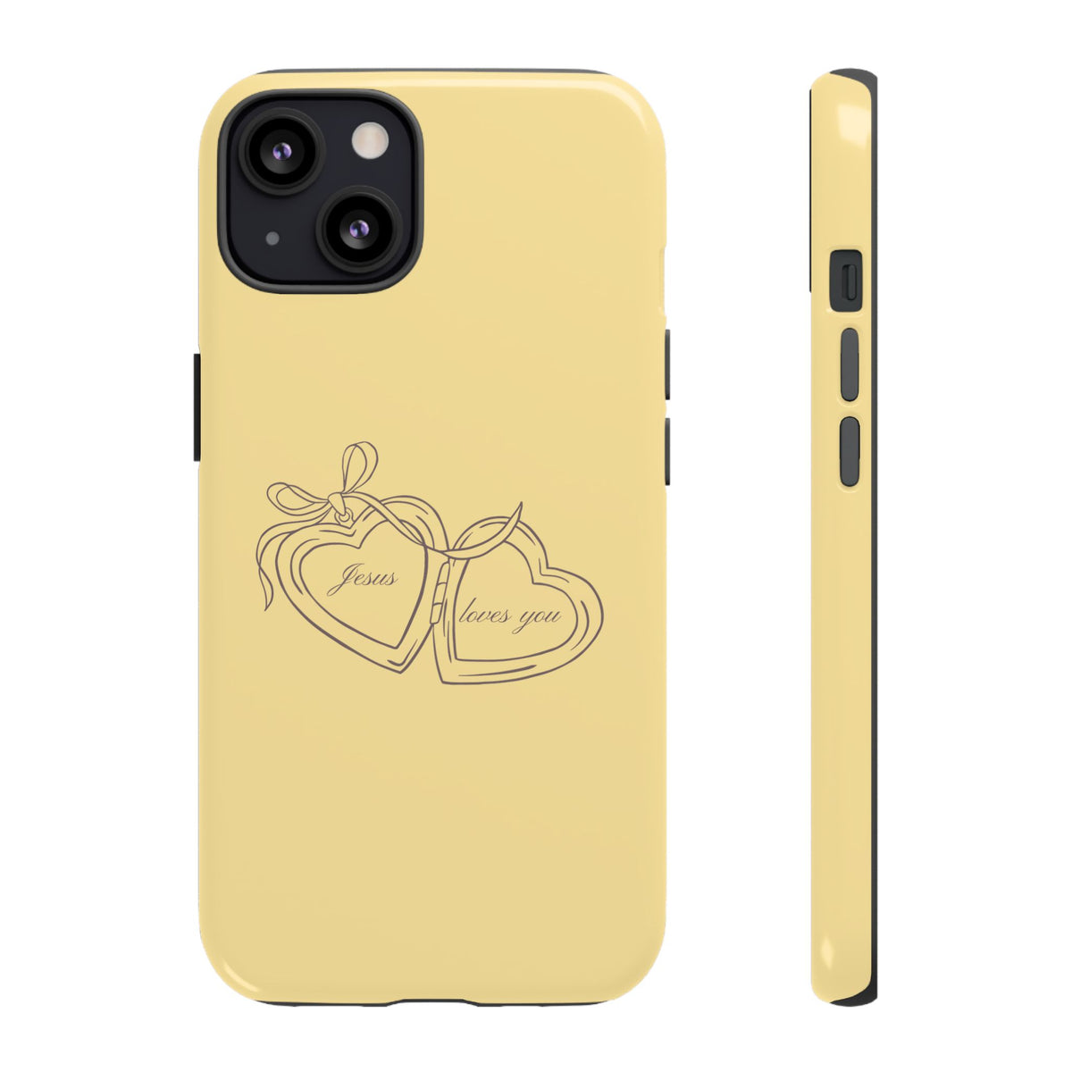 Jesus loves you Locket Butter Yellow Phone Case