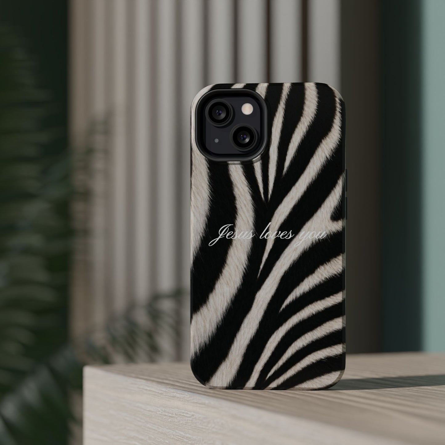 Jesus loves you Zebra MagSafe Phone Case