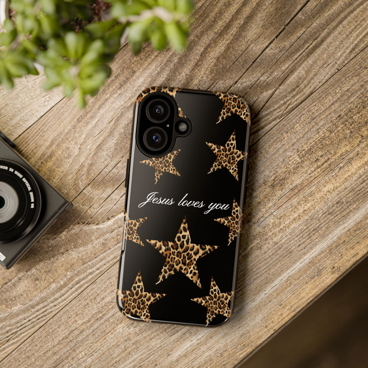 Jesus loves you Leopard Star phone case