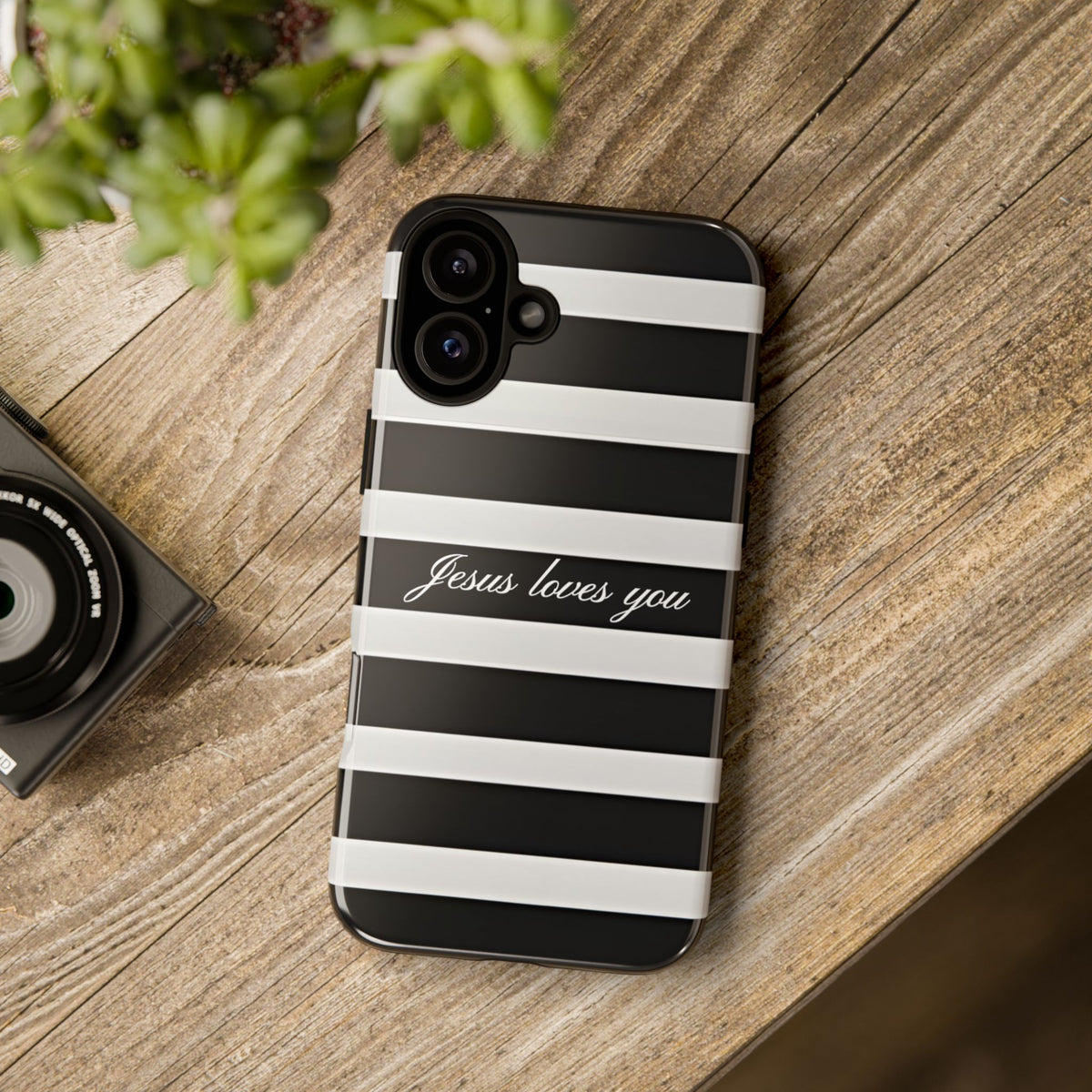 Jesus loves you Stripe Phone Case