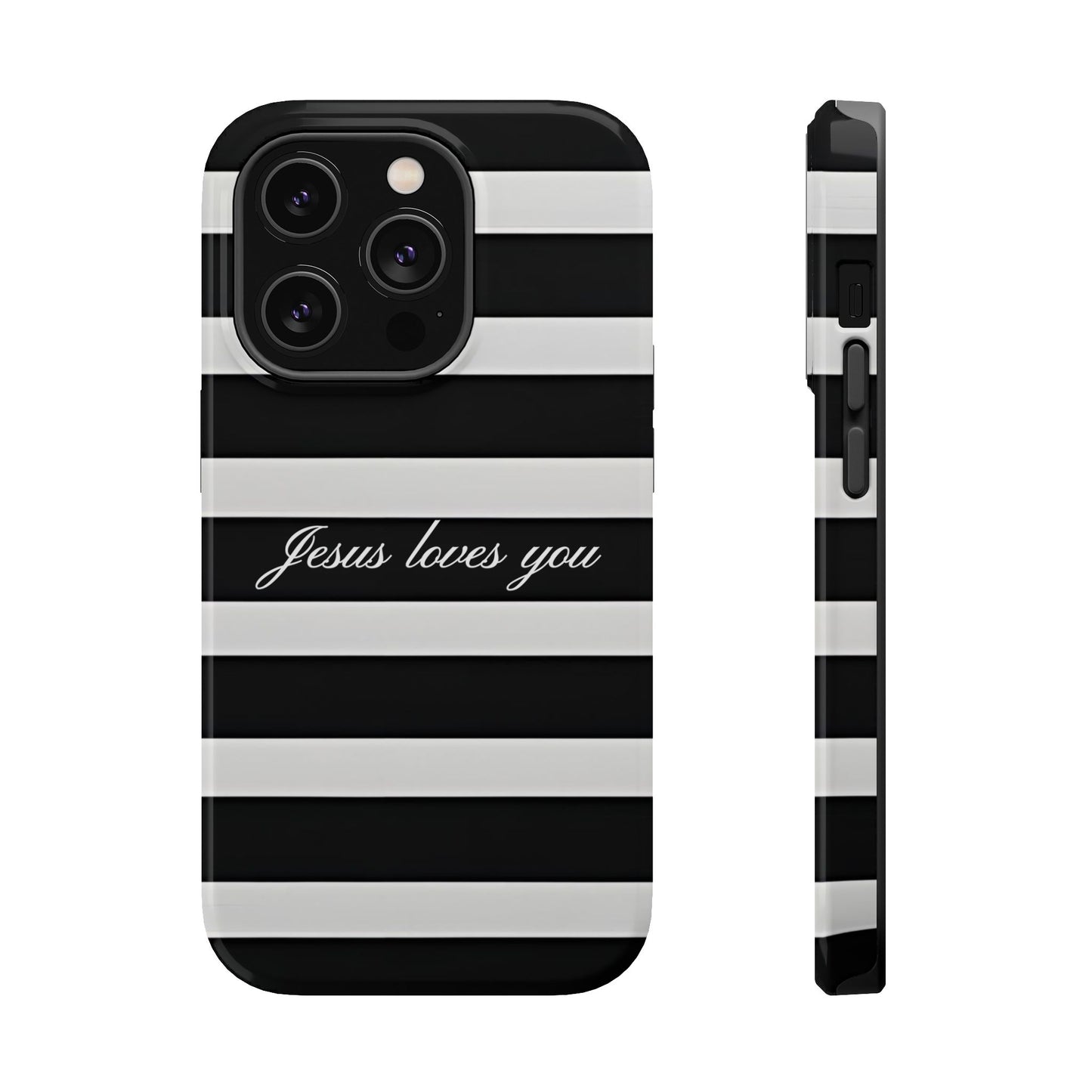 Jesus loves you Striped MagSafe Phone Case