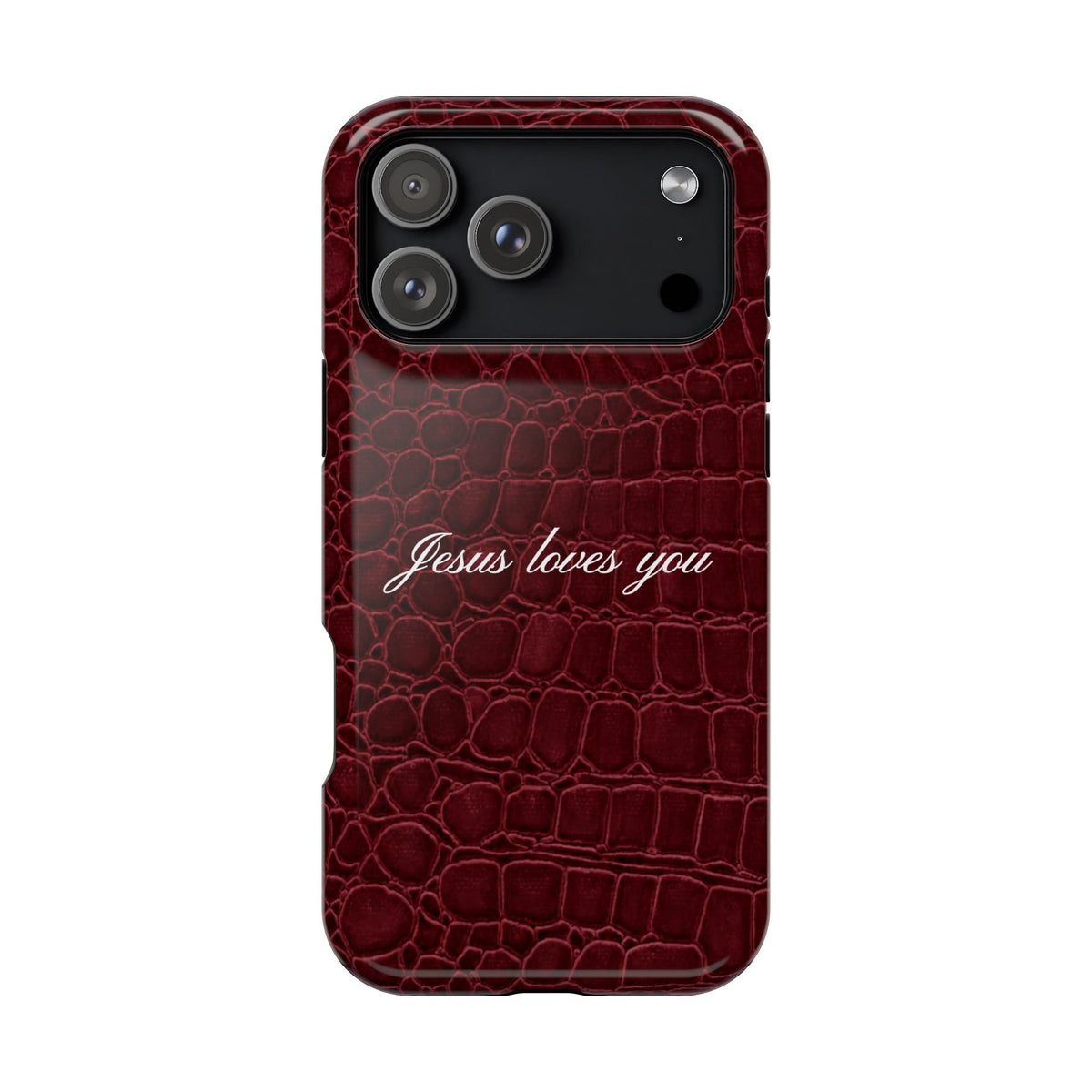Jesus loves you Burgundy Croc MagSafe Phone Case