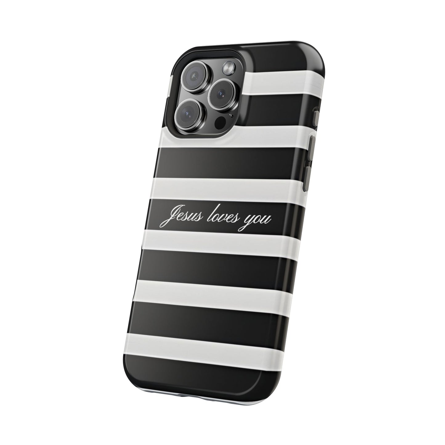 Jesus loves you Striped MagSafe Phone Case
